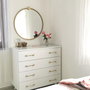 Hanah Home Espejo Redondo de Metal Dorado A708